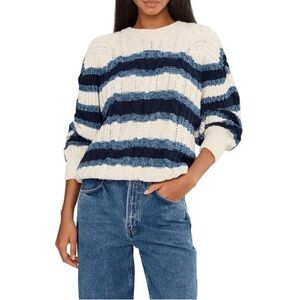 Free People Frankie Cable Striped Sweater